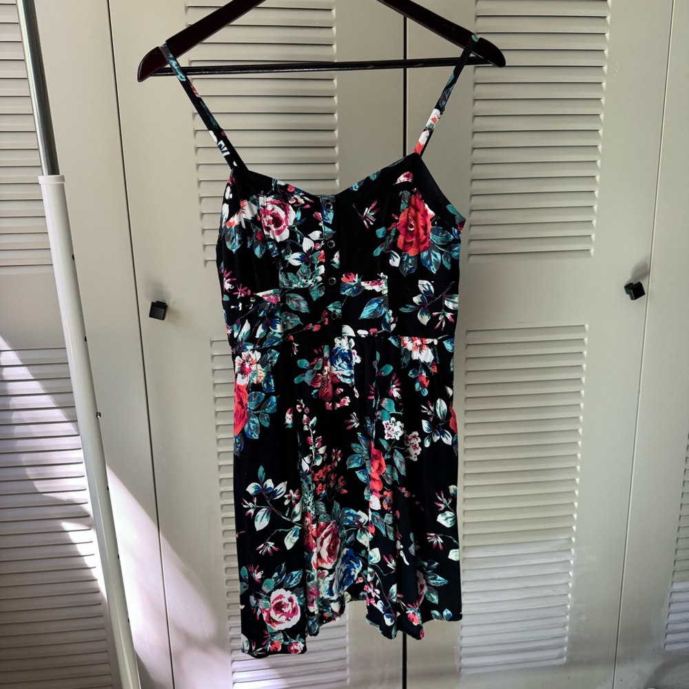 Express Small Floral Sundress with Adjustable Straps, Pockets